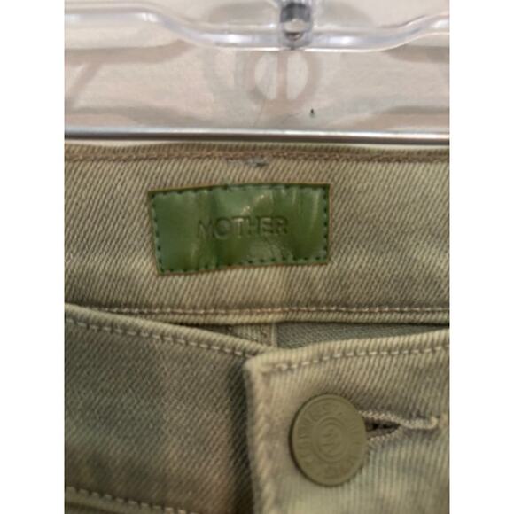 Mother Jeans The Weekender Fray Bootcut Flare High Rise Iceberg Green Size 29 - Picture 9 of 10